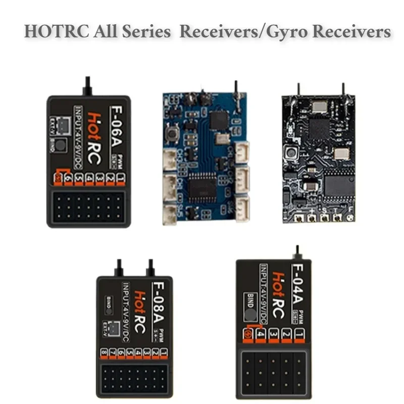 Hotrc All Series Receivers F-04A F-06A F-05A F-08A PWM Gyro Receive F-04AT F-06AT F-08AT for CT-6A/HT-8A RC Car Aircraft Boat