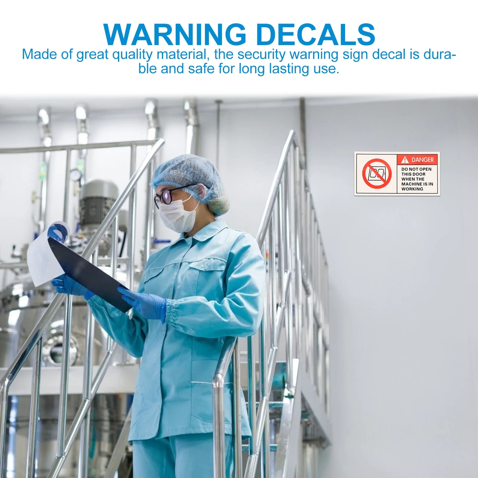 5 Pcs Warning Sign Stickers Security Caution Equipment Decal Danger Label Decals Pp Safety Machine Work