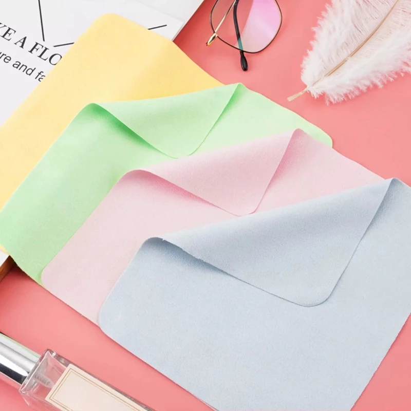 Square Microfiber Eyeglass Cleaning Cloth Soft Lint Free Lens Wipes Anti Scratch Glasses Camera Screen Care Eyewear Accessory