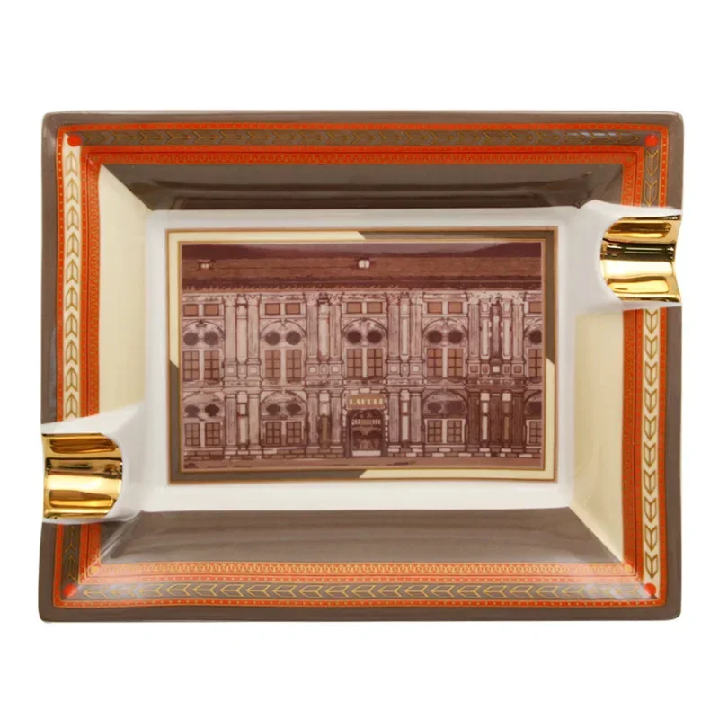 

Ceramic cigar ashtray, square-shaped cigarette ashtray, luxurious portable cigar accessory