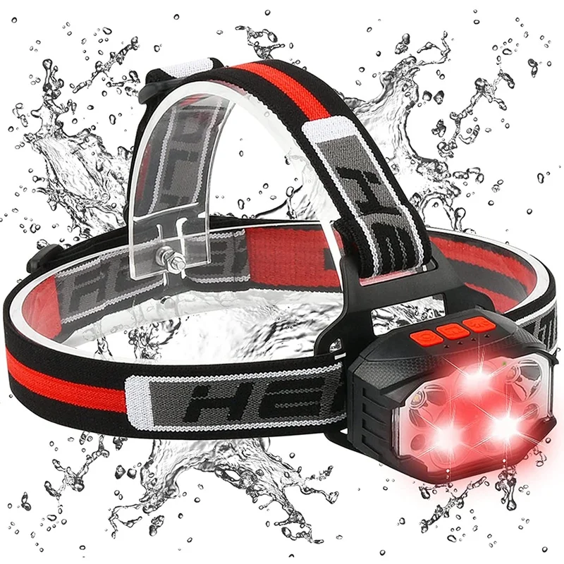 

Rechargeable LED Head Light Lamp,Bright Headlight With 1100 Lumen Red Light 7 Modes, Outdoor Waterproof Headlights