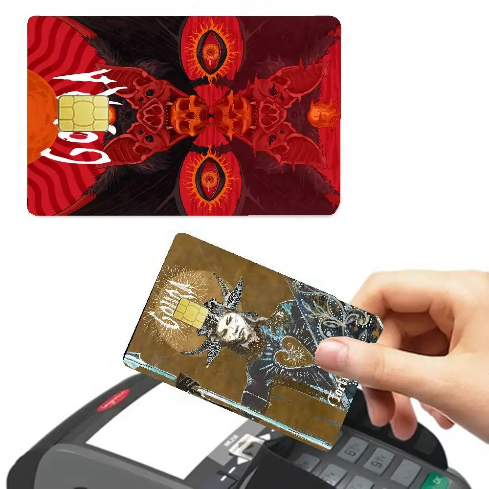ملصقات جلدية لبطاقة الائتمان من Gojira Band لبطاقة نقل البنك VISA ملصق مضاد للماء هدية نسائية مضادة للخدش