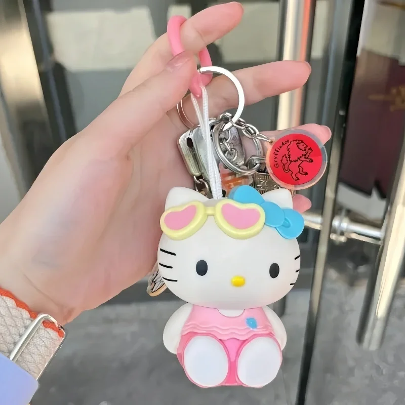 新しいサンリオおもちゃ黒肌の色変更ハローキティペンダント Uv ハローキティ顔変更黒肌キーチェーン装飾品キッズギフト