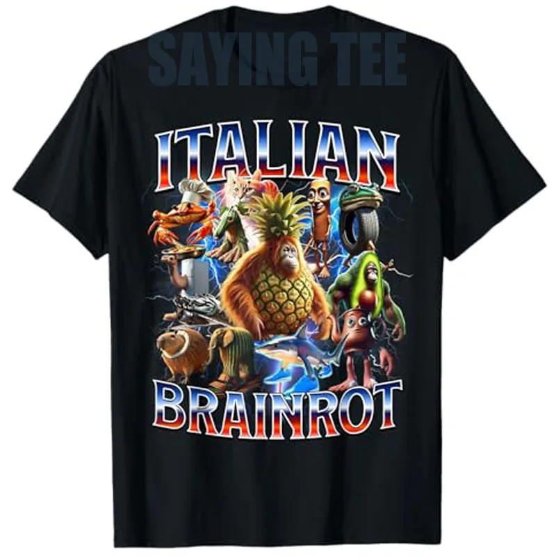 

Italian Brainrot Funny AI Animals Team Youth Kids T-Shirt Tung Tung Tung Sahur, Tralalero Tralala, Brr Brr Patapim Y2k Cool Tees