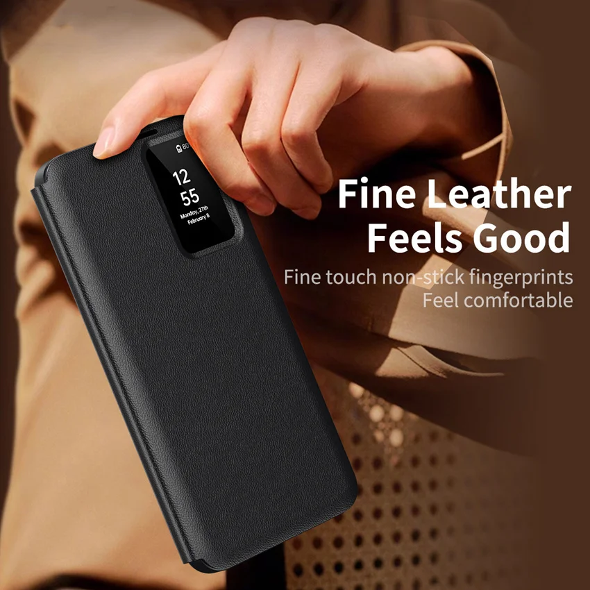 Original For Samsung Galaxy S23 Ultra Smart View Wallet Flip Case For Galaxy S23Ultra Smart View Phone Cover SM-S918B