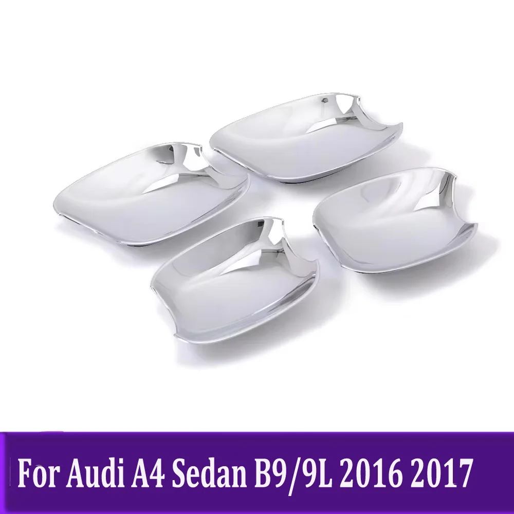 

Chrome Side Door Handle Bowl Cover Trim Sticker For Audi A4 Sedan B9/9L 2016 2017 Car Accessories Styling