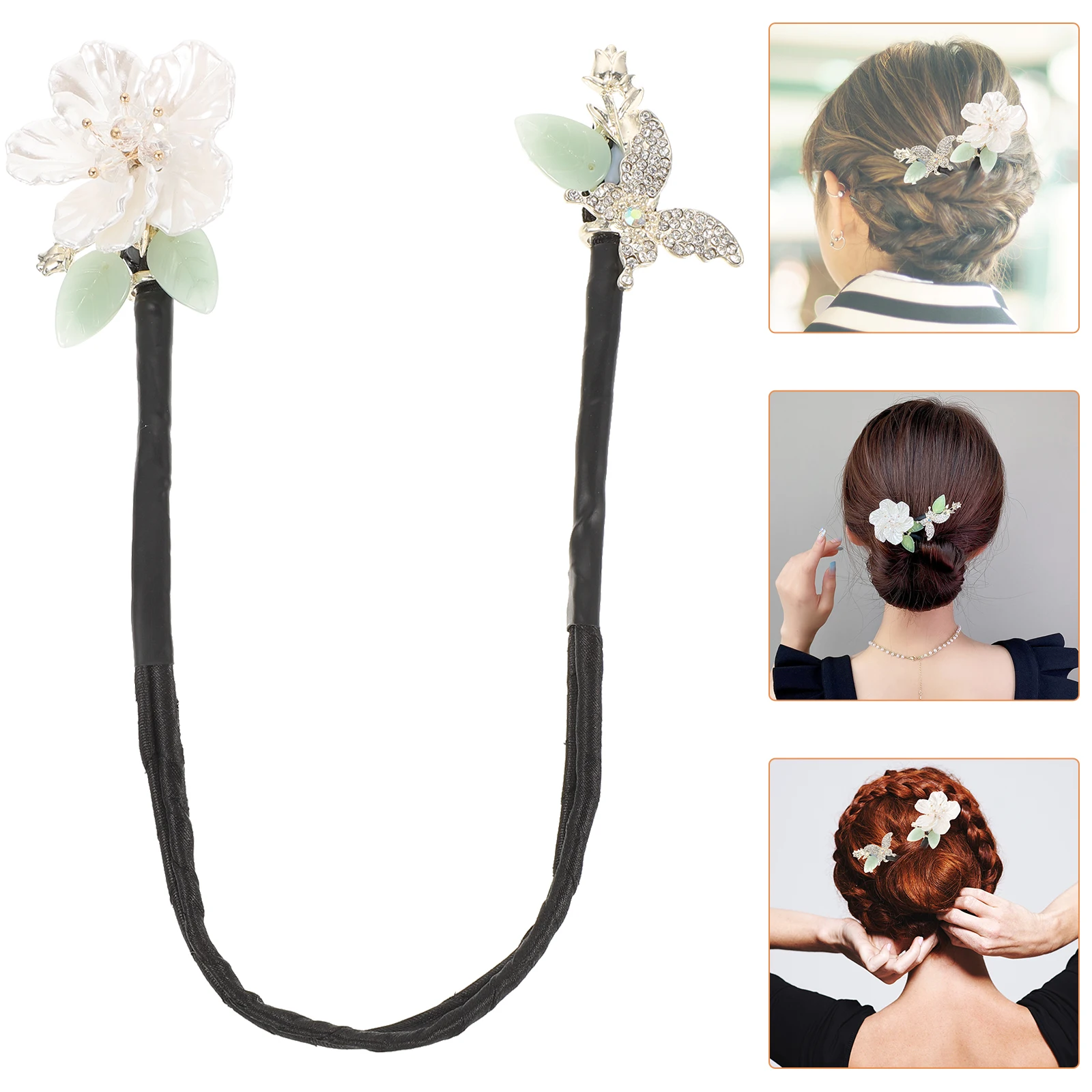 القوس غطاء الرأس كعكة الشعر المشكل صانع أحجار الراين دونات اكسسوارات للنساء الكعك ملحق ملكة جمال #6