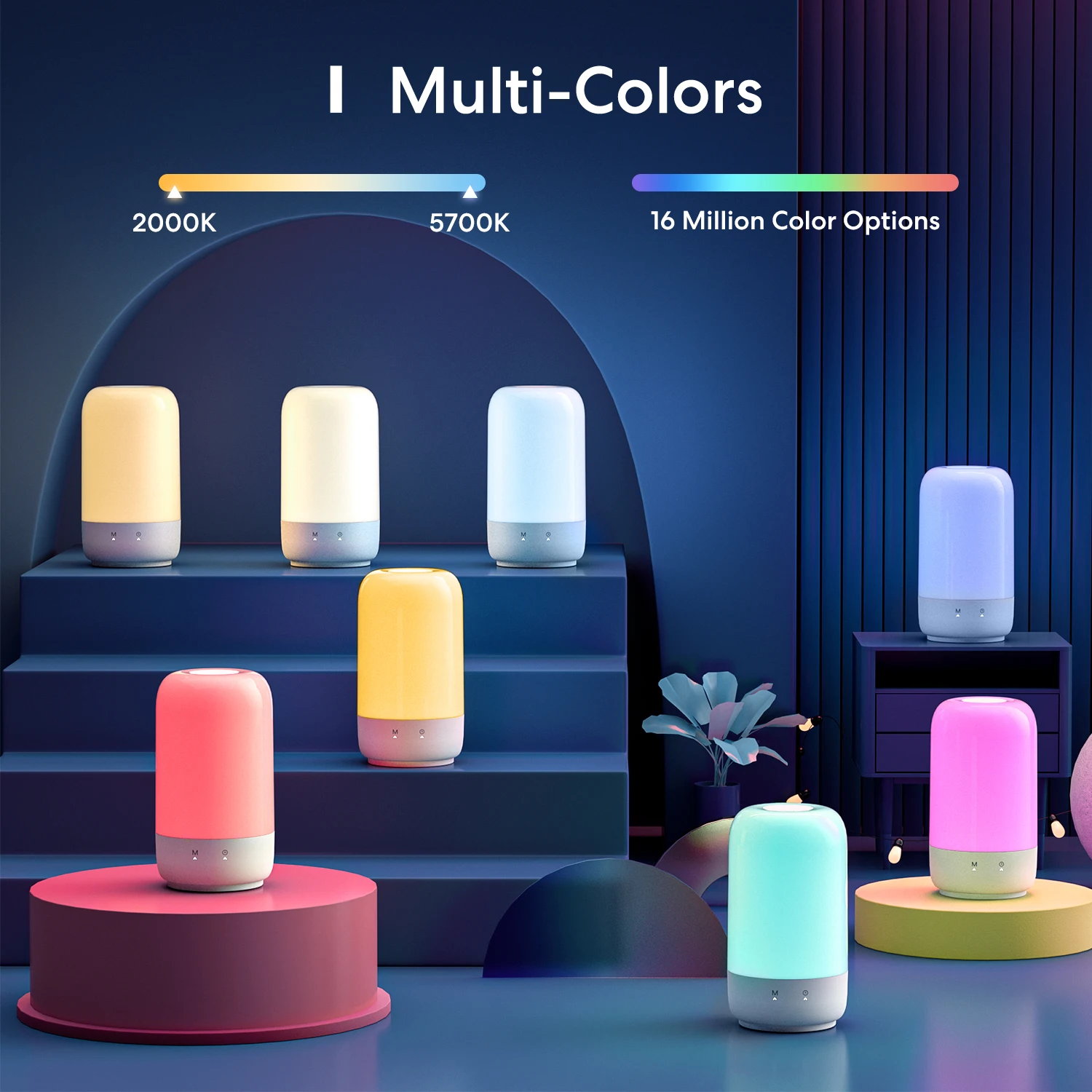 Meross HomeKit Smart Wi-Fi Table Lamp RGBWW Dimmable Touch Control Bedside Night Light  Support Alexa Google Home SmartThings