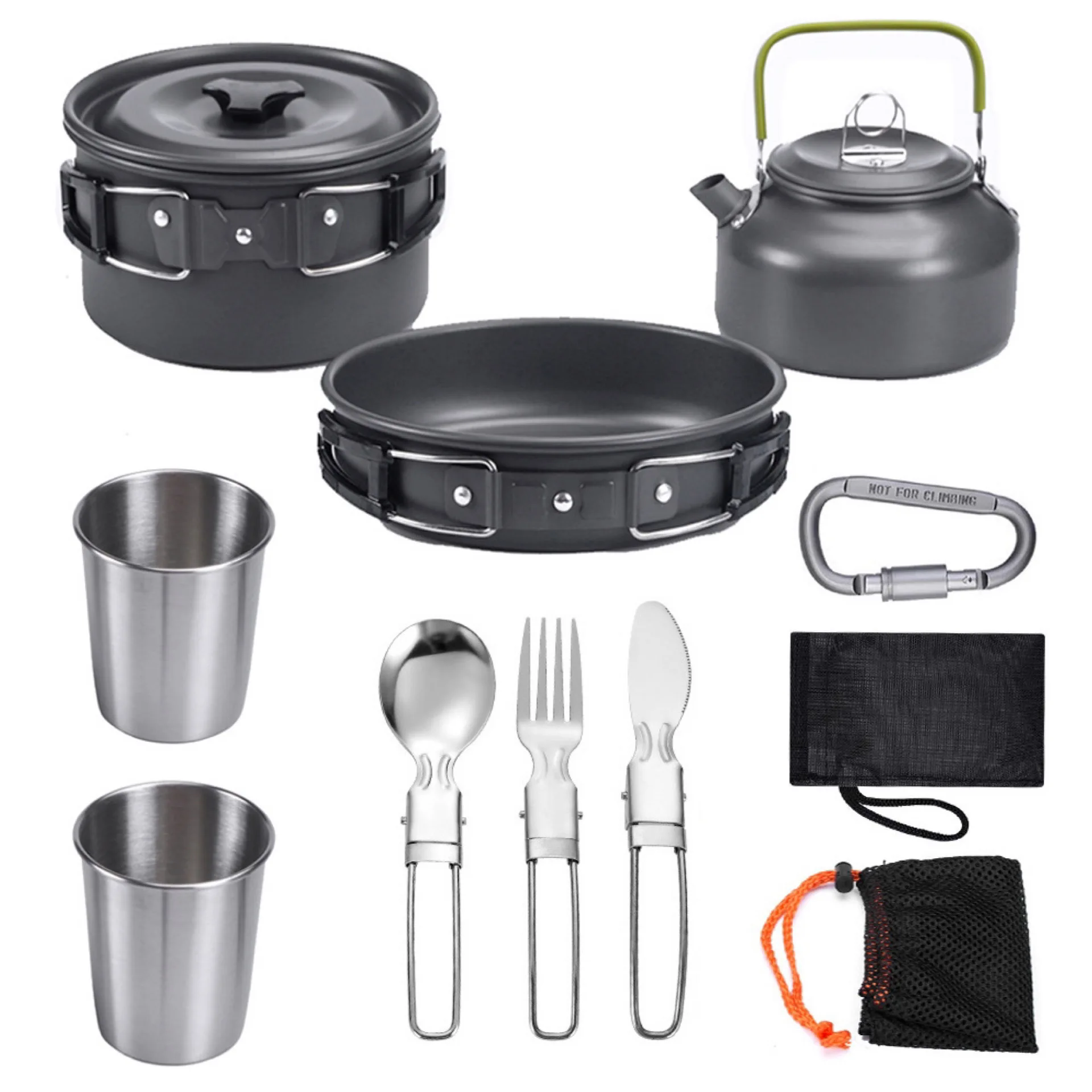 camping cookware kit equipamento leve cozinhar kit para viajar trekking caminhadas exterior aluminio 01