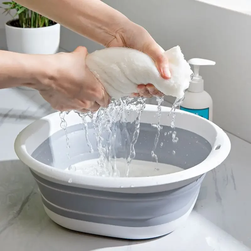 Bassin de lavage pliable en plastique pour la lessive, bassin de camping pliable, bol de lavage portable pour la maison BXLP01