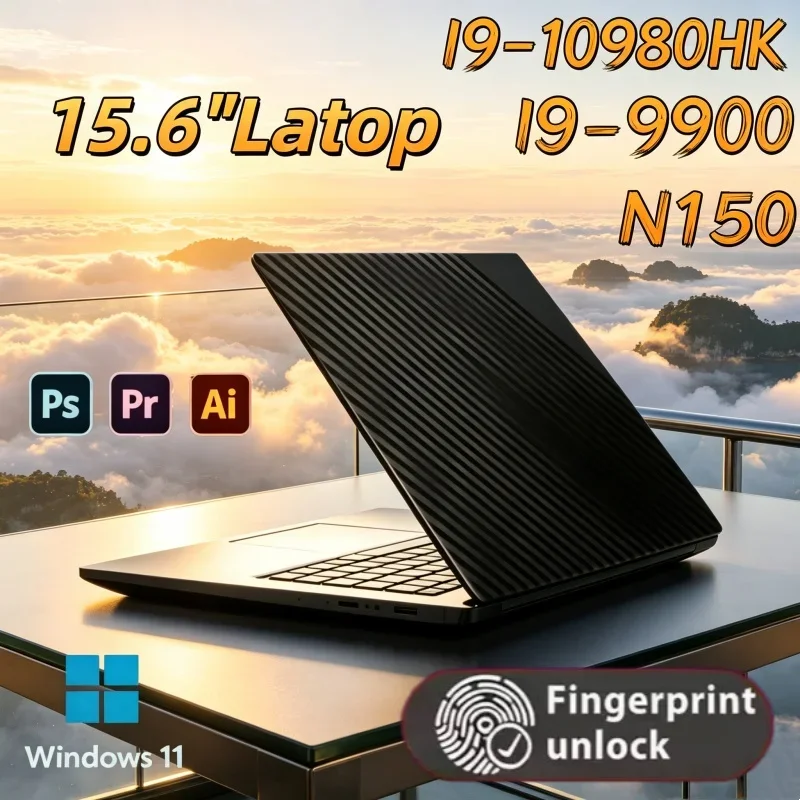 2026 Mighty Intel Core I9 10980HK/I9-9900/N150 15.6 Inch Laptop 32GB RAM 2TB SSD Windows 11 Simple Gaming Artist Project