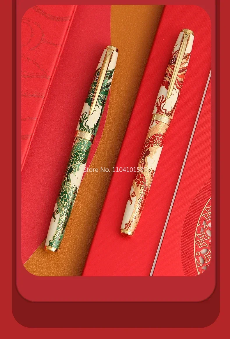 HERO 100 Fountain Pen 14K Gold Nib Pen Year Of the Dragon Hooded Nib Collector's Edition Limited Business Writing 2024 Gift