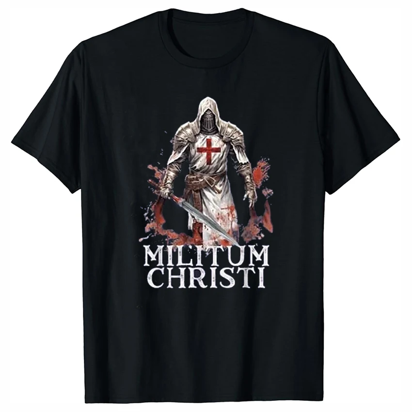 

Catholic Knight Templar Crusader Cross T-Shirt 100% Cotton O-Neck Short Sleeve Summer Casual Mens T-shirt