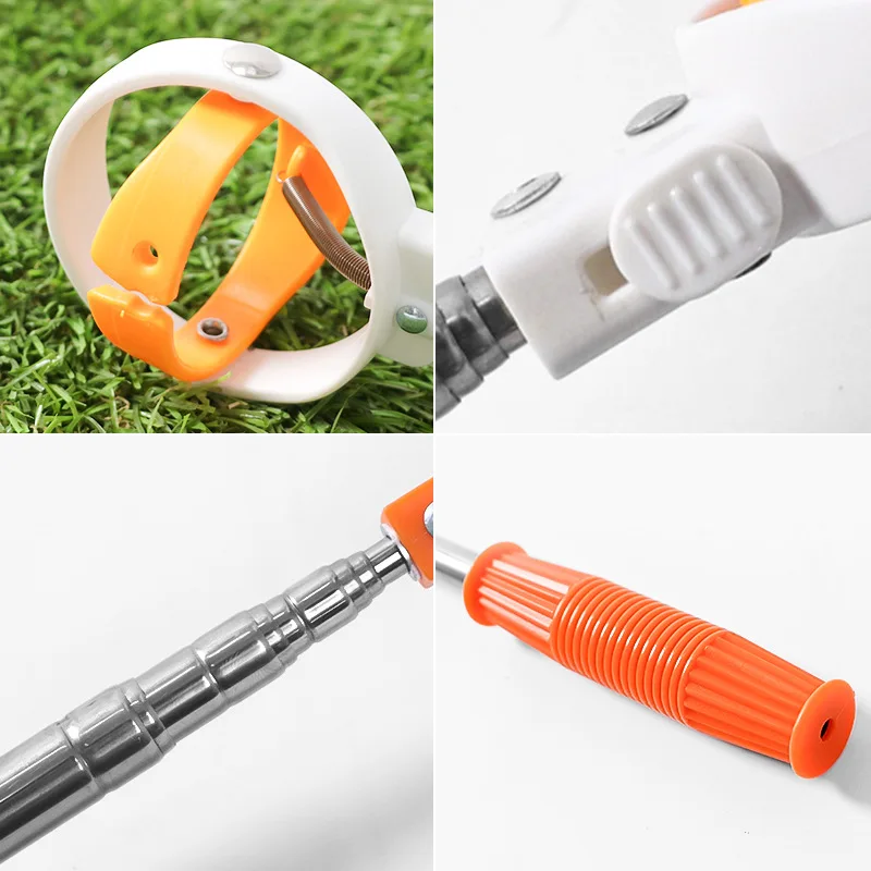 Telescopic Golf Ball Retriever Tool Stainless Steel Shaft Lockable Dual Side Ball Grabber Golf Accessories for Pond Rough Bushes