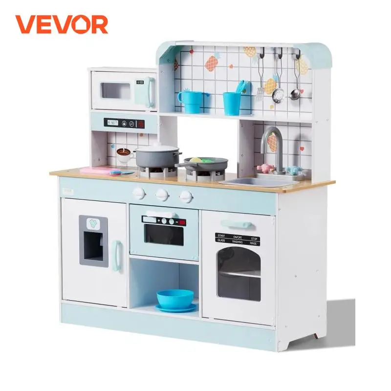 VEVOR-Juego de encimera de cocina para niños, vajilla de comida simulada, casa de juegos con sonido, juguete de juego de simulación, regalo para niños