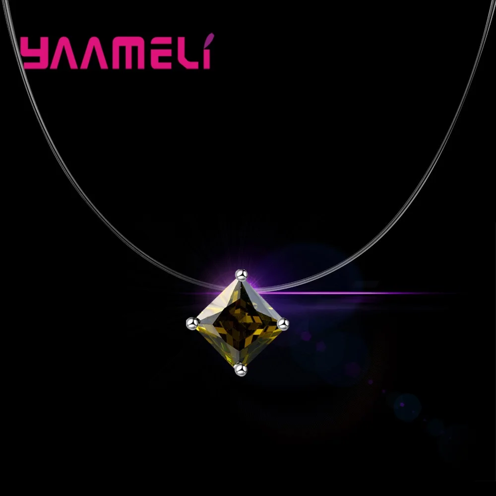 925 Sterling Silver Geometry Casual Fishing Jewelry Necklace For Women Shiny AAA Cubic Zirconia Party Anniversary Gift Promotion