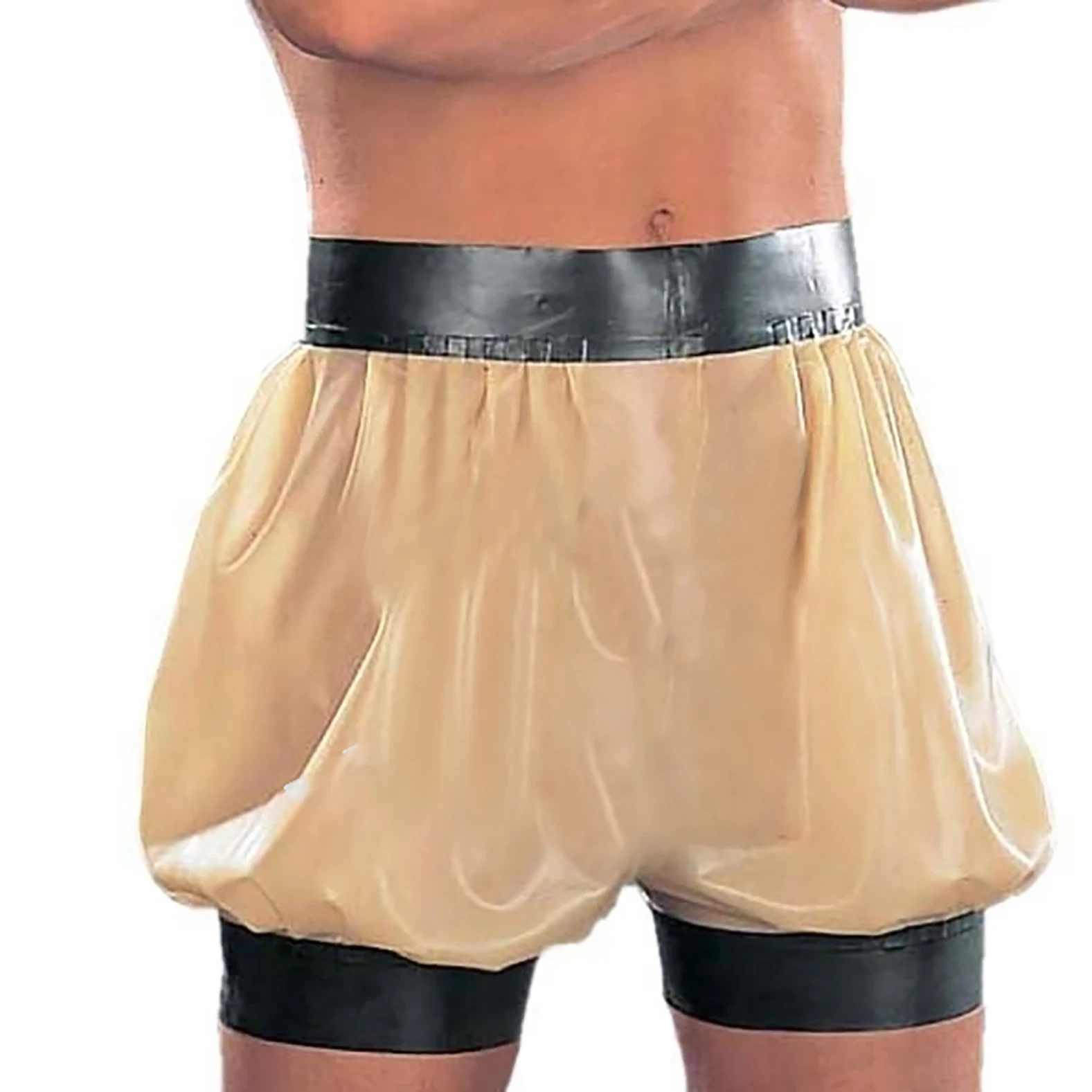 Sexy Mans Latex Gummi Bloomers Rubber Knickers Shorts Pajamas Male Panties Boxer Underwear Handmade Underpants S-LPM031