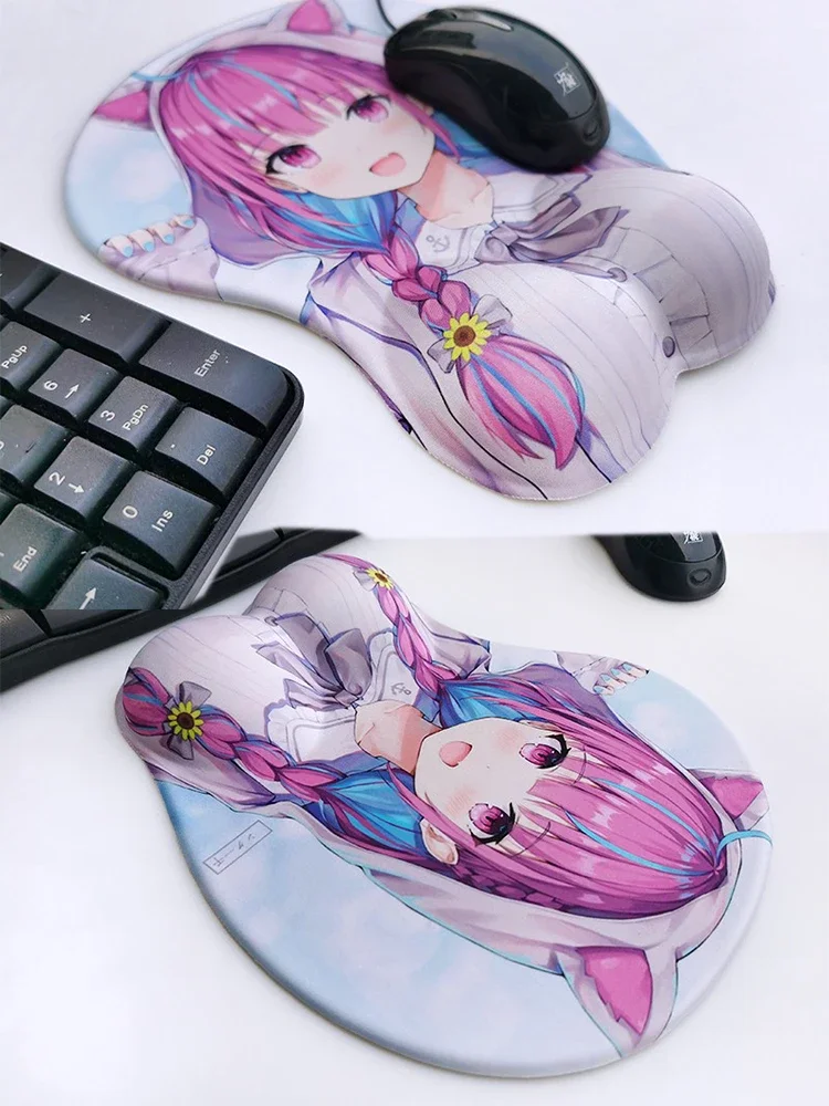 3d Carpet Mouse Pad Minato Aqua Hololive Kawaii Wrist Rest Keyboard Anime Girl Mouse Pads Cute Virtual Anchor Laptop Table