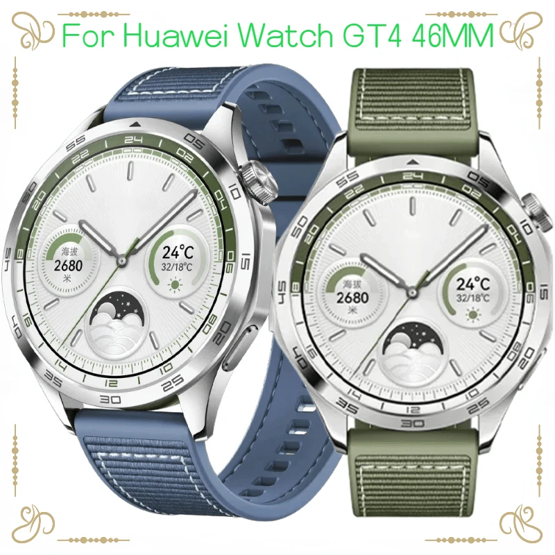 22mm Silicone Strap For Huawei Watch GT4 46mm Nylon Official Composite Braided Bracelet Band Huawei Watch 4/3/GT 4-3-2 Pro Belt