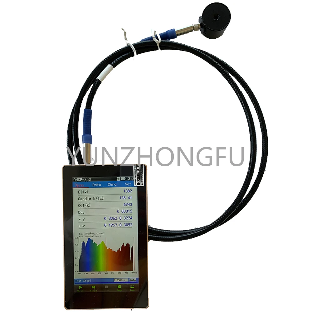 

Portable PAR PPFD Spectrometer for Agriculture test CCT CRI Lux Spectrum Wavelength extend waterproof sensor OHSP350P