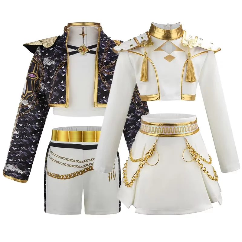 Girls Sets Halloween Party Children Fashion Suits Kids Trend Carnival Clothes Teenager Dance Performance Top+Shorts 2Pcs Outfits