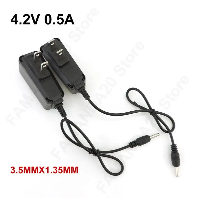 US Plug AC to DC 4.2V 0.5A 500ma Travel Charger Power Adapter 3.5x1.35mm For headlamp Flashlight Torch Charging M20