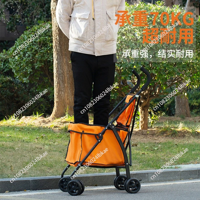 Shopping Cart Light Portable Folding Shopping Cart Trolley Trailer Trolley Camping Stall Pulling Goods Pick Up Express  1 piece