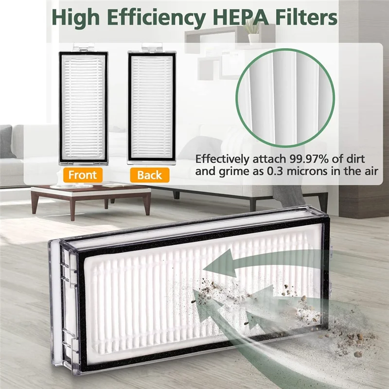 مجموعة ملحقات بديلة ABVI لهاتف Xiaomi Roborock Q5 Pro/Q5 Pro Plus/Q8 Max/Q8 Max Plus، فرشاة دوارة، فرشاة تنظيف، Hepa F