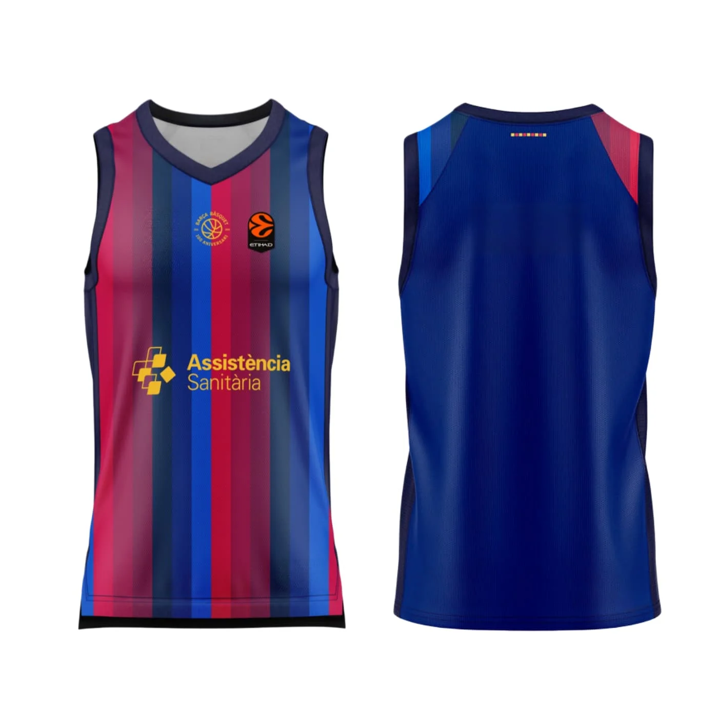 Barcelona Family Basketball Vest for 2026-27 Season 3D Printed Sleeveless Vest Street Basketball Fan T-shirt Family Matching