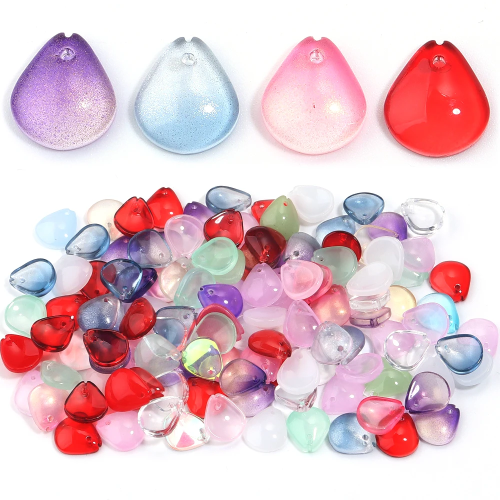 

50pcs/lot Plum Blossom Petals Lampwork Beads Glass Loose Beads For Jewelry Making DIY Bracelet Necklace Crafts Accessories
