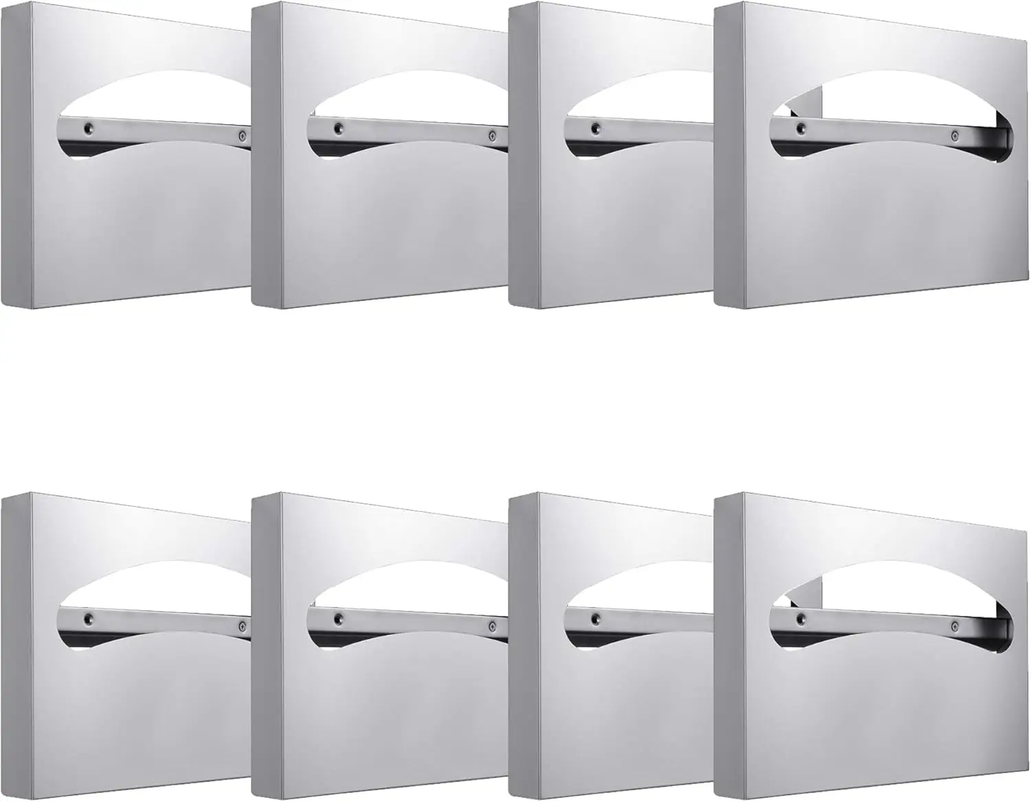 

8-Pack Stainless Steel Toilet Seat Cover Dispenser, 304 Grade, Holds 250 Single or Half-Fold Covers
