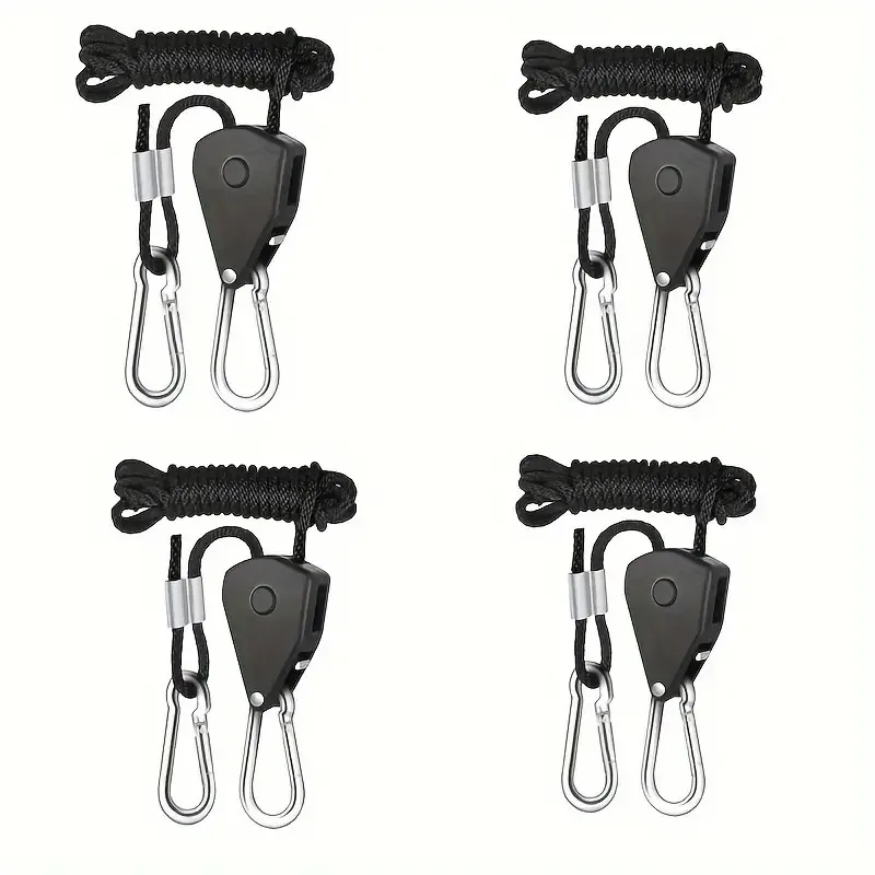 2/4/6pcs Outdoor Pulley Adjuster, Metal Lifting Pulley Reflective Wind Rope, For Tent Fixing