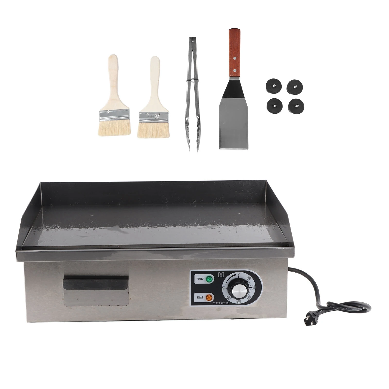 

2000W Electric Stainless Steel Griddle Fast Heating Temperature Adjustable Quick Easy Cleaning Non Stick Electric Griddle