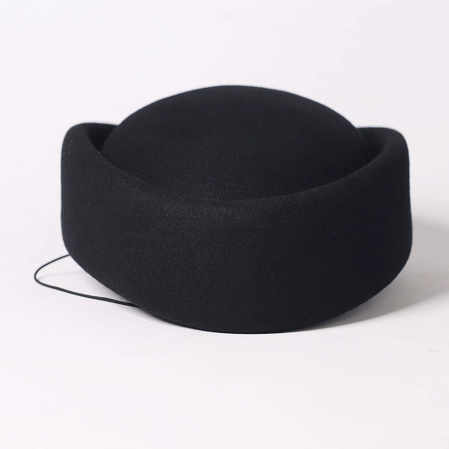 FS Black Winter Wool Fedoras Vintage Top Hats For Women Elegant Luxury Pillbox Hat Fomal Tea Party Wedding Bride Cap Chapeau