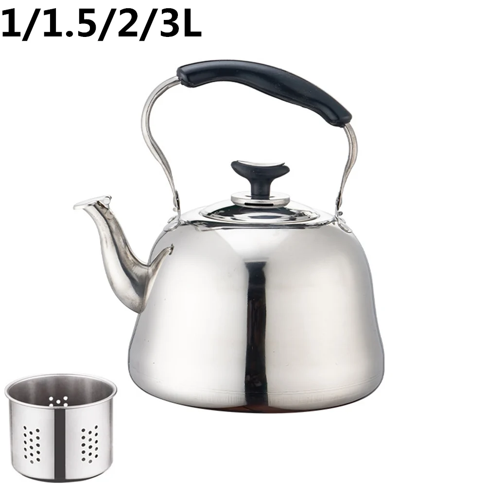 1/1.5/2/3L Tea Pot Infuser Teapot Stainless Steel Large Capacity Teakettle with Strainer Filter Kettle Gas Stove Set Cooker 티팟