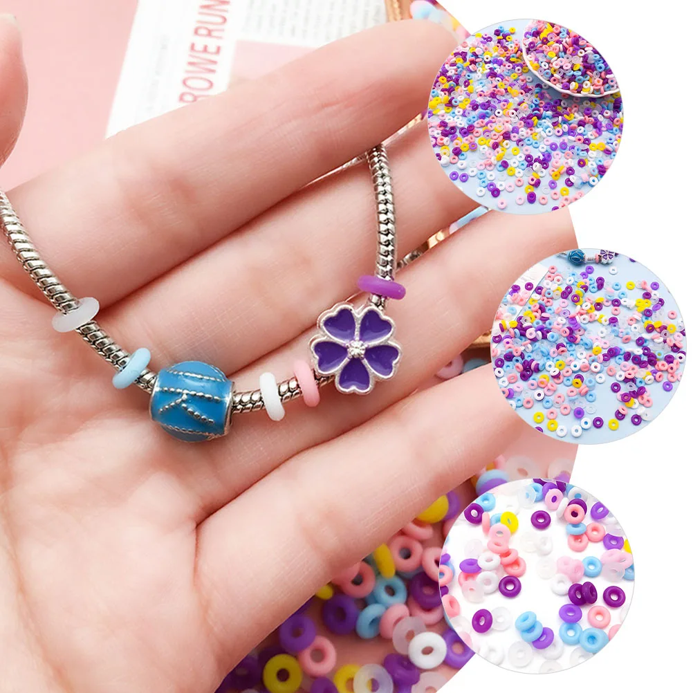

100 Pcs Mix Color 6mm Hole 2mm Silicone Beads Jewelry Making Necklace Bracelet Parts DIY Supplies Stopper Bead Reusable Anti
