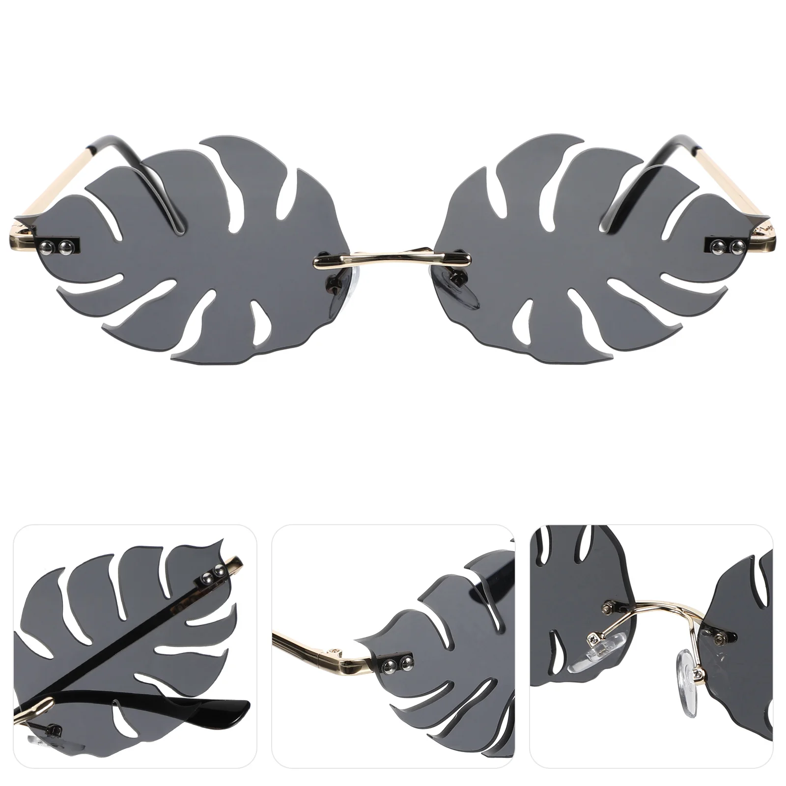 

Rimless Sunglasses Eyeglasses Photo Booth Props Funny Metal Long Use Popular Practical Costumes Create