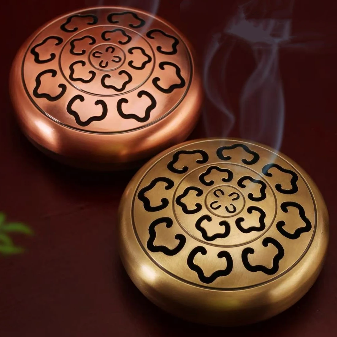 

Gesar Flower Tibetan-Style Copper Incense Burner Round Alloy Incense Burner Household Round-Bottom Portable Hand Warmer Holder