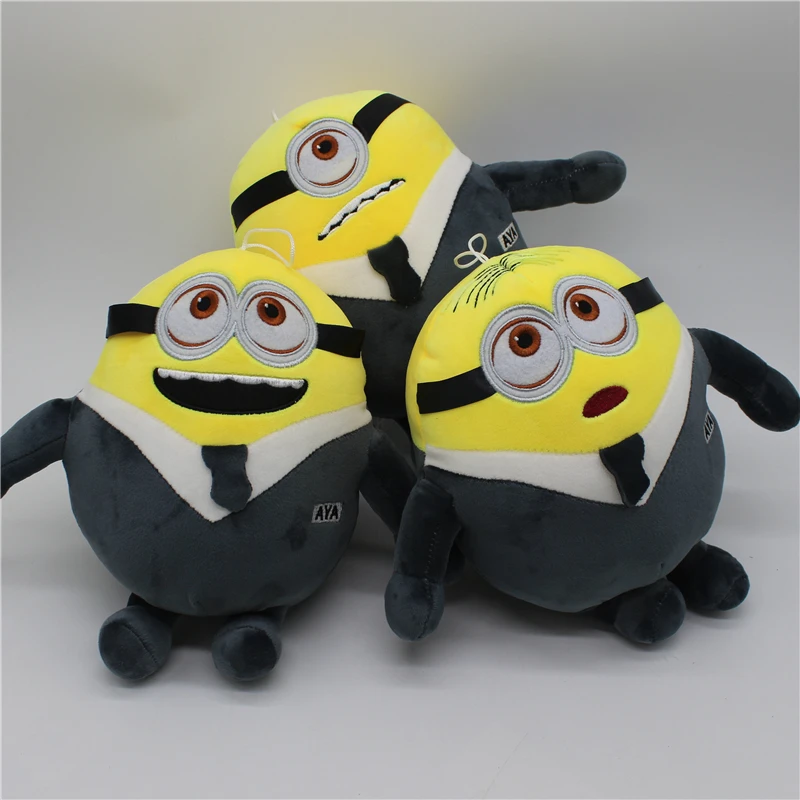 3piece per lot 8.6inch Minions Plush soft toys Kevin Bob Cosplay Suited Office Workers Children's Birthday Gift Valentines Gift