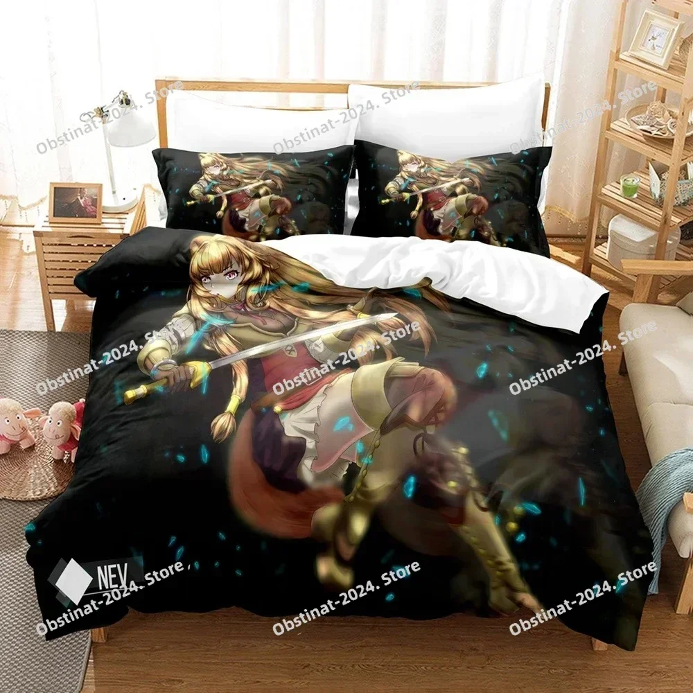 3D The Rising Of The Shield Hero Bedding Set Printed single Comforter Quilt Duvet Cover Pillow Case 3 Pieces Set Kids Adult Size