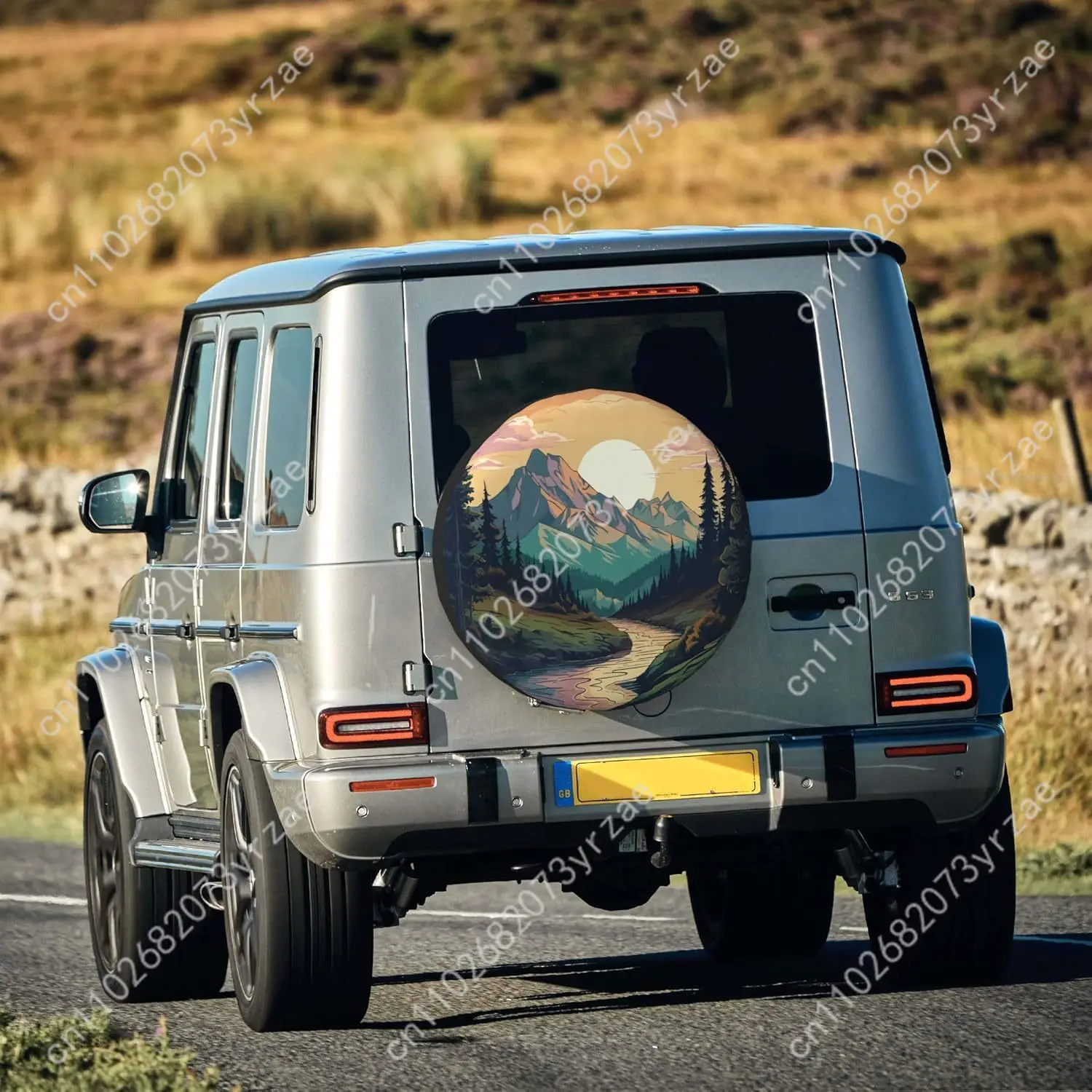 Природа Закат Пейзаж Различные модели Запасной автомобильный чехол для шин Предотвращение песка Пыль дождевой воды Чехол для шин Прочные и прочные чехлы для шин