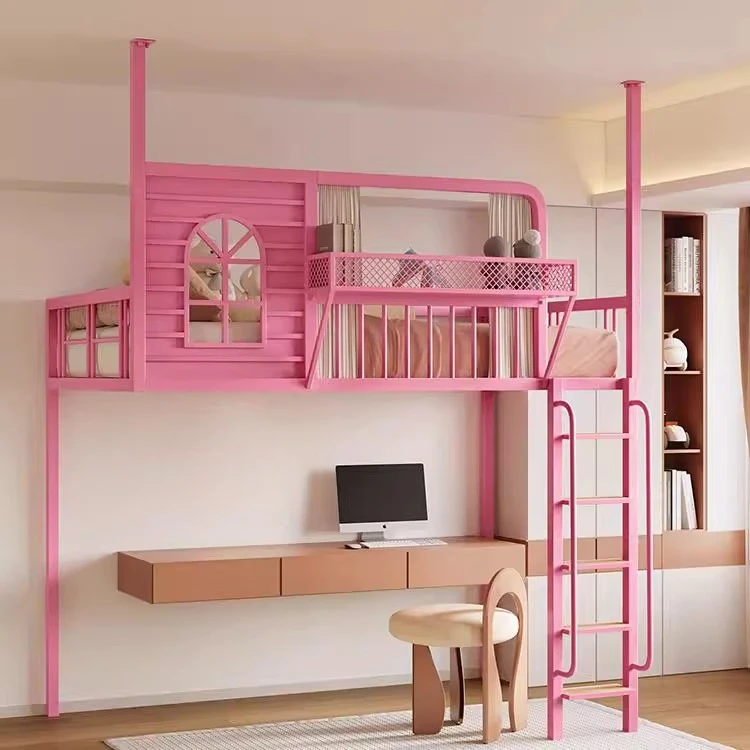 Nordic wrought iron  Elevated  sheet Upper floor Children's small apartment Loft apartment Hanging bed Duplex