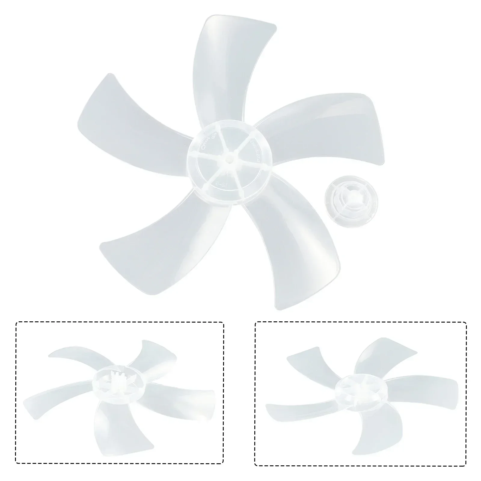 Plastic 12 Inch Fan Blade With Nut Cover Five Replacement For Stand Fan And Desk Fan Accessories In Household Settings