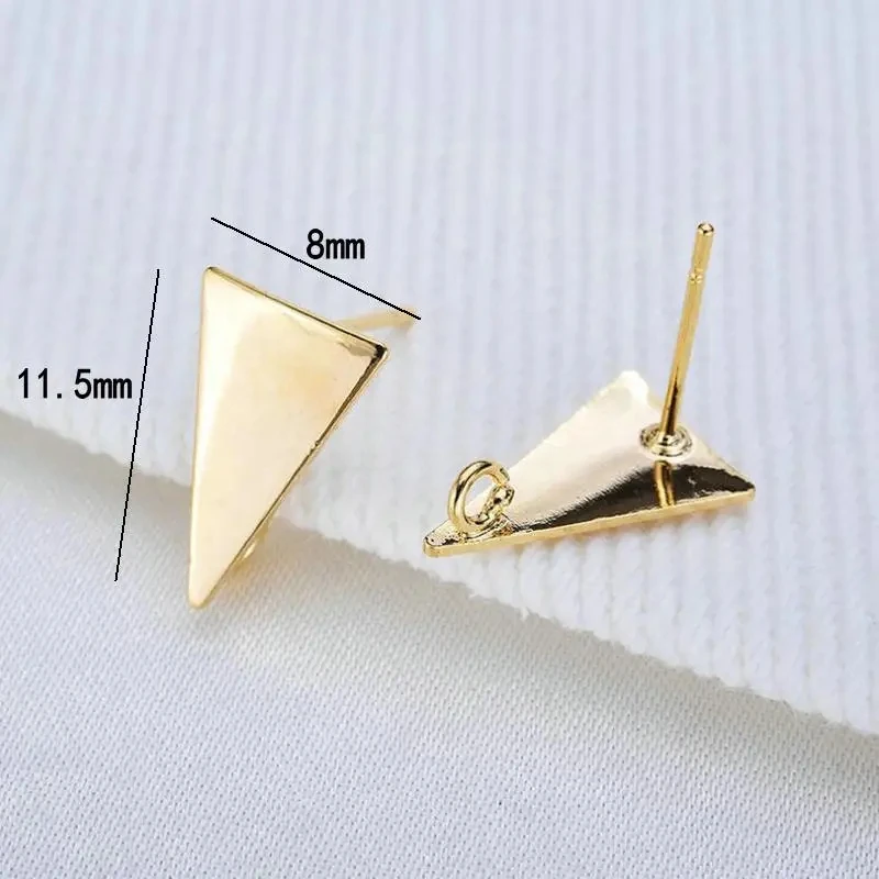 6MM 14K Gold Color Plated Brass Round Stud Earrings High Quality Jewelry Making Supplies Diy Accessories