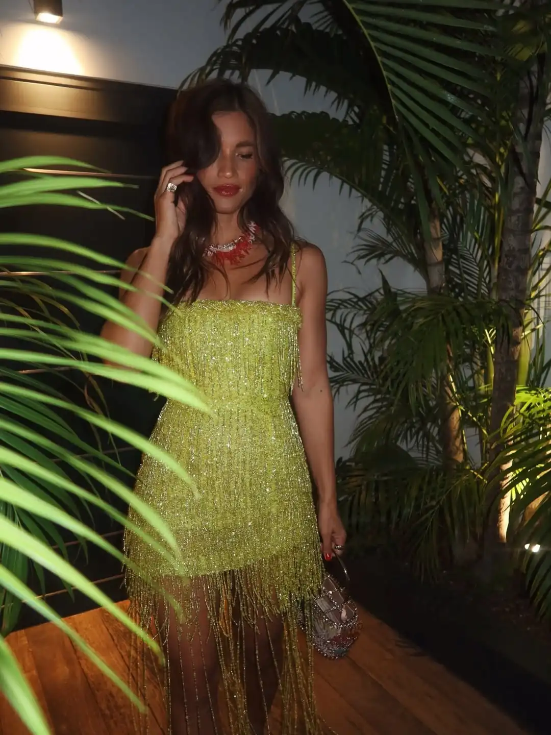 ชุดราตรีผ้าประดับเลื่อมลายเส้นเล็กแบบสายเดี่ยวสุดเก๋สำหรับงานเลี้ยงค็อกเทล งานเลี้ยง งานกลางคืน และงานอีเว้นท์ต่างๆ