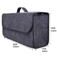 Gray Anti Slip Compartment Boot Storage Organizer Tool Car Storage Bag Car Trunk Organizer Soft Felt Storage Box Car Accessories 3