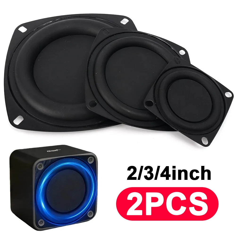 Universal Rubber Woofer Radiator Bass Passive Speaker 2/3/4inch Black Low Frequency Loudspeaker Diaphragm Vibration Plate DIY