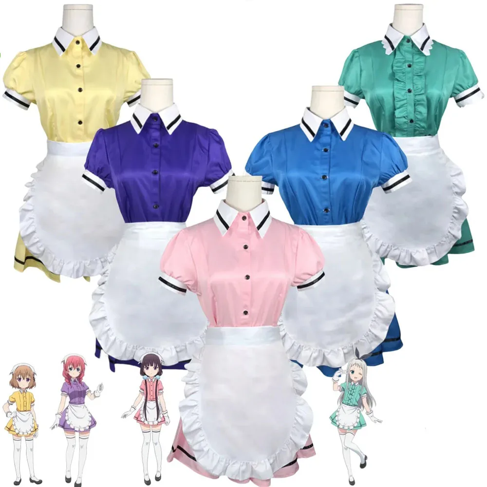 

Аниме Blend·S Sakuranomiya Maika Kanzaki Hideri Hoshikawa Mafuyu Hinata Kaho Amano Miu Косплей Костюм Горничной Милое Тонкое Платье Костюм