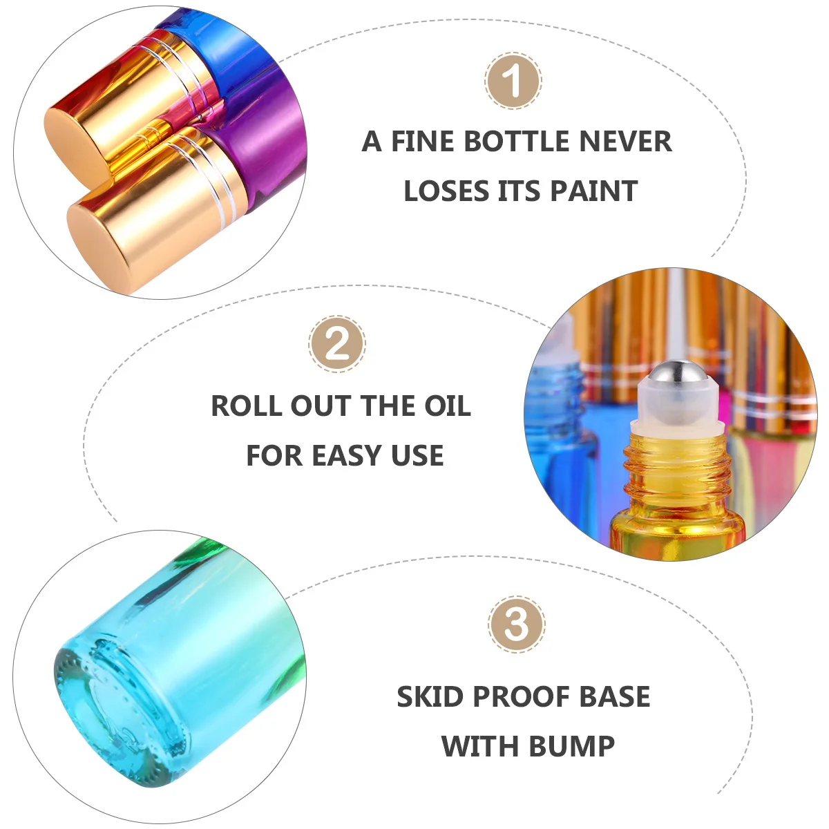 

12Pcs Glass Bottles Sturdy Trustworthy Tools for Oils Perfumes Practical Gifts Roller Bottles for Oils Perfume Bottle