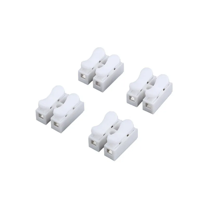 CH-2 Press Quick Wire Connector 2 In 2 Out White Terminal Block Screwless Cable Fast Connector